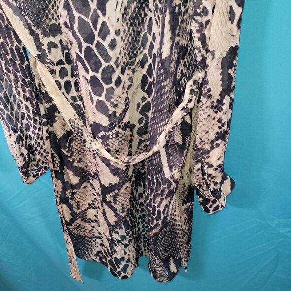 Tyler Kim Womens Snake Print Long Sleeve Dress Size L - Picture 12 of 13